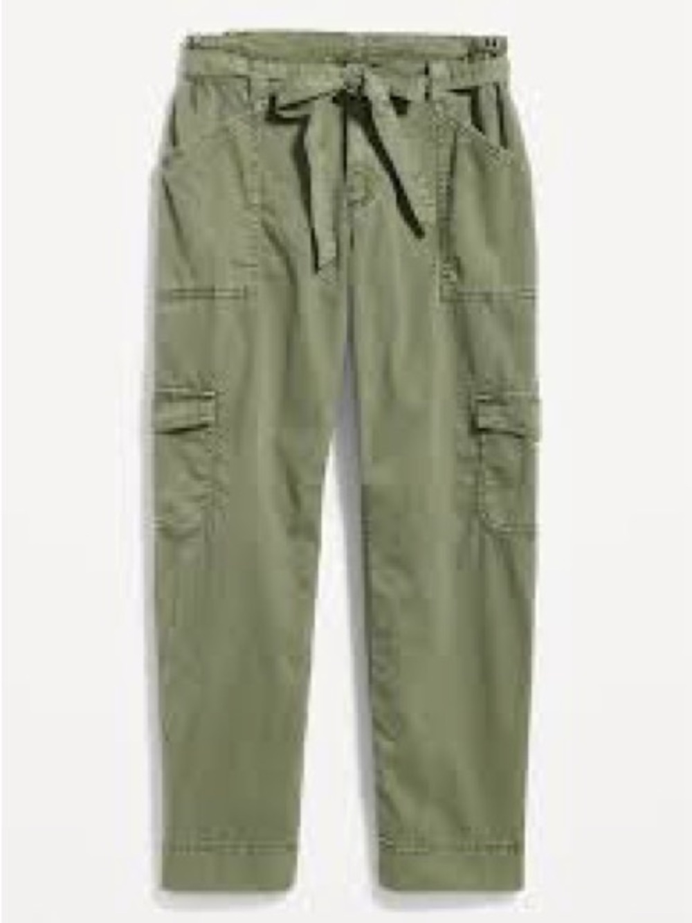Old Navy High-Waisted Tie-Belt Cargo Straight Workwear Ankle Pants - Picture 5 of 11